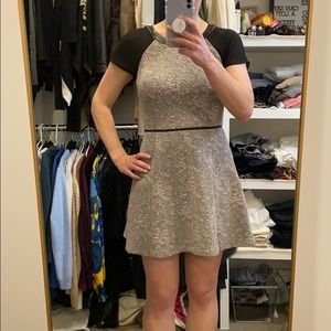 Black leather trimmed dress